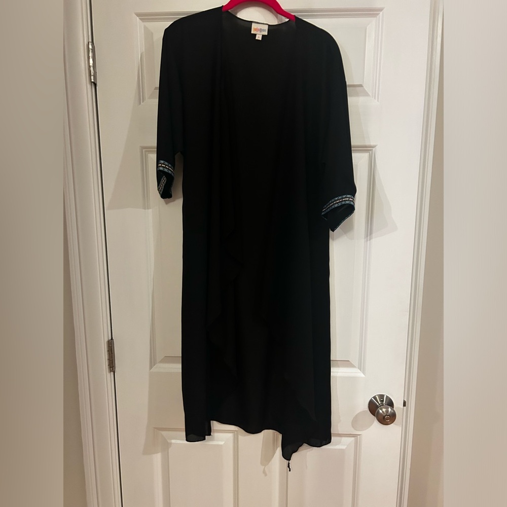 Lularoe Shirley Size S Black Mesh with sleeve Detail